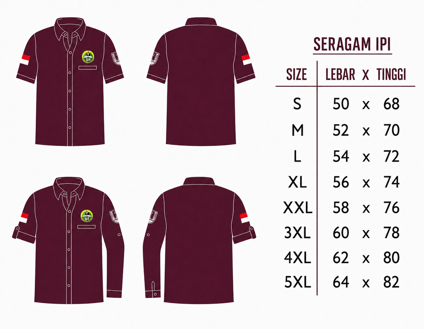 Panduan Ukuran Kemeja Trendkill Apparel